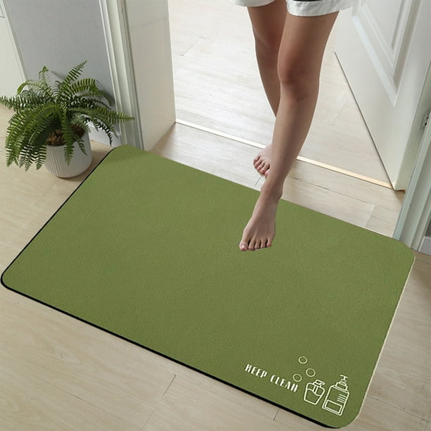 Tapete de baño de barro Diatome - Súper absorbente, de secado rápido, con respaldo de goma antideslizante, 60x40cm, café/verde/gris/azul/gris oscuro