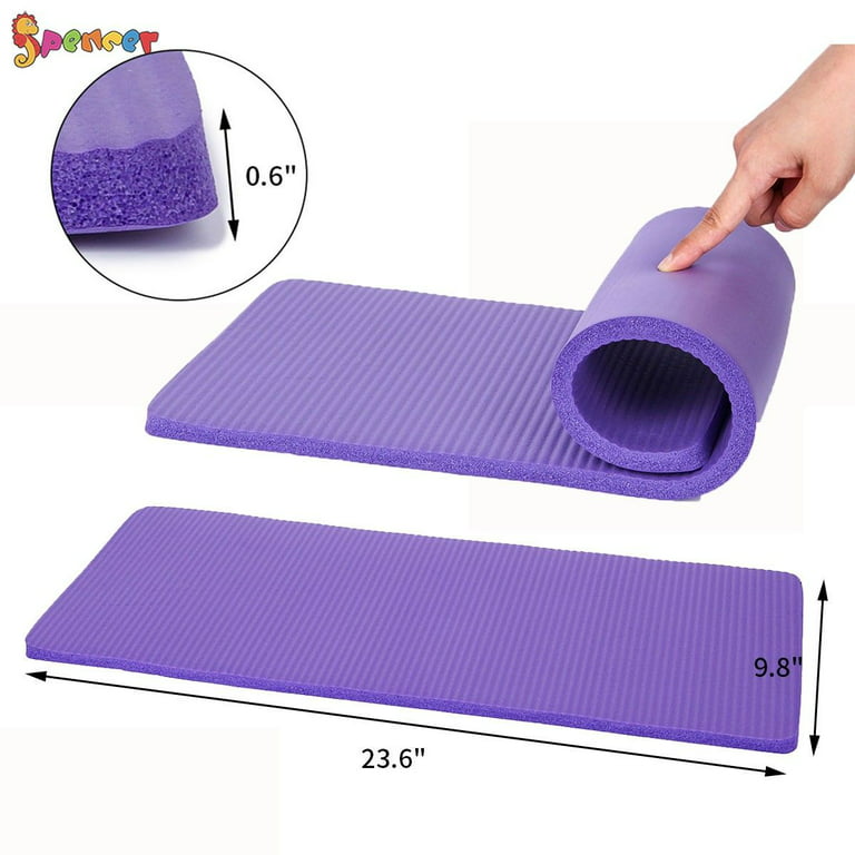 Spencer Non Slip Yoga Mat for Women & Men, Extra Thick Fitness Exercise Mat  with Carrying Strap for Yoga Pilates Home Gym Black