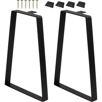 2-Pack Adjustable Table Clamp Legs – F-Shape Metal Desk Legs, Black 71cm (28in) Iron Bench Legs With Floor Protectors For DIY Furniture & Consoles