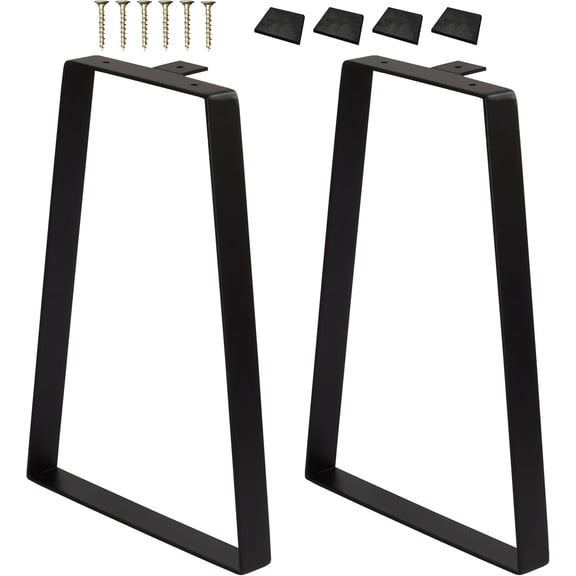 VASGOR 16 inch Trapezoid Metal Table Legs, Set of 2 Replacement Furniture Legs for DIY Coffee Tables, Heavy Duty Iron Leg for Modern Desks, Night Stands, Bench, Sofa