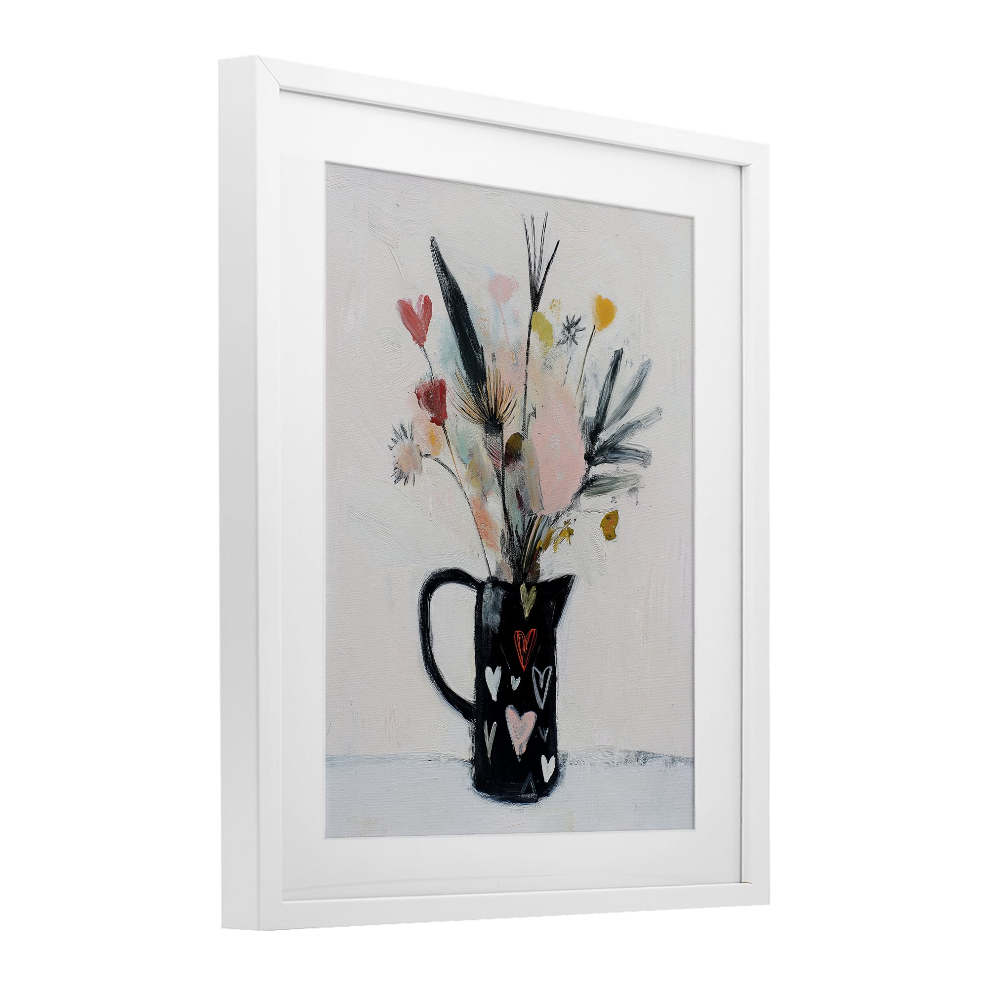 Stupell Industries Vase Of Abstract Time White Framed Print Under Glass, design by Svetlana Aleynikova