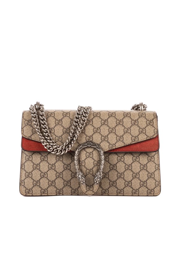 Pre-Owned Gucci Beige/Burgundy Dionysus Small Shoulder Bag