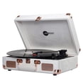 thumbnail image 2 of Arkrocket Curiosity Suitcase Bluetooth Turntable Vintage 3-Speed Record Player with Built-in Speakers Upgraded Turntable Audio Sound (Cream Velvet), 2 of 5
