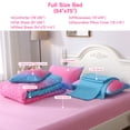 thumbnail image 4 of OKKEEY Glitter Theme Comforter Set for Teens Girls Kids, Full Size 6 Pcs Gradient Blue Pink Bed in a Bag, Colorful Rainbow Bedding Sets Gift, 4 of 10