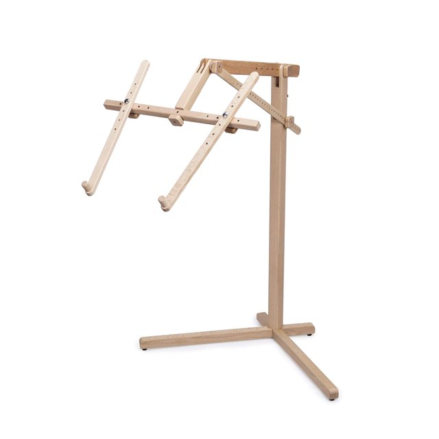 Soporte de pie para costura con diseño de madera de Yua bordado