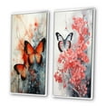thumbnail image 3 of Designart "Orange Teal Butterfly Euphony Of Wings" Butterfly Framed Wall Art Set Of 2 - Orange Animals Frame Gallery Set For Office Decor, 3 of 7