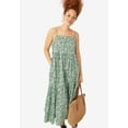 thumbnail image 3 of ellos Women's Plus Size Tiered Cotton Maxi Dress - 18/20, Ivory Green Ditsy Floral, 3 of 4