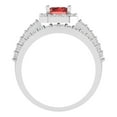 thumbnail image 4 of Clara Pucci 14K White Gold Emerald Cut 1.5Ct Natural Garnet Engagement Ring + Matching Band - Luxury Box Included, 4 of 7
