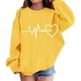 thumbnail image 2 of XQYLOS Cute Prep𝗉y Sweatshirts for Teens Girls Heart Graphic Oversized Pullover Tops Long Sleeve Fall Winter Fashion Hoodies, 2 of 7