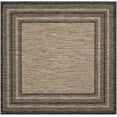 thumbnail image 2 of Safavieh Courtyard Ercan Bordered Indoor/Outdoor Area Rug, Natural/Black, 4' x 4' Square, 2 of 17