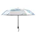 thumbnail image 3 of Blue Clouds All Weather Umbrella Triple Folding Parasol 6 Ribs UV Protection Portable, 3 of 8