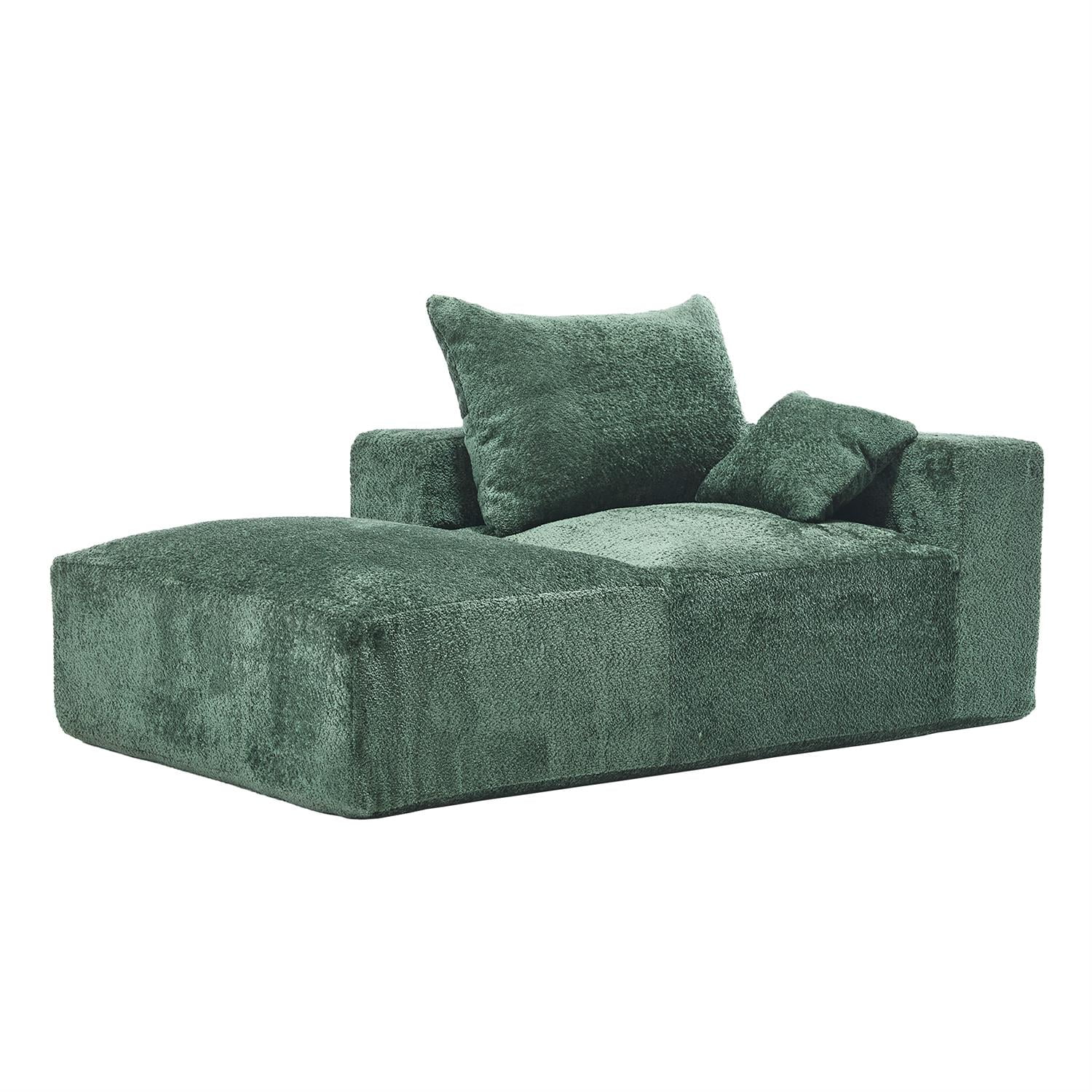Demi Bonn 67" Memory Foam 2-Seater Sofa, Comfy Chenille Fabric Couch, No Assembly Needed, Portable Modern Deep Seat for Living Room, Bedroom, Apartment, Green