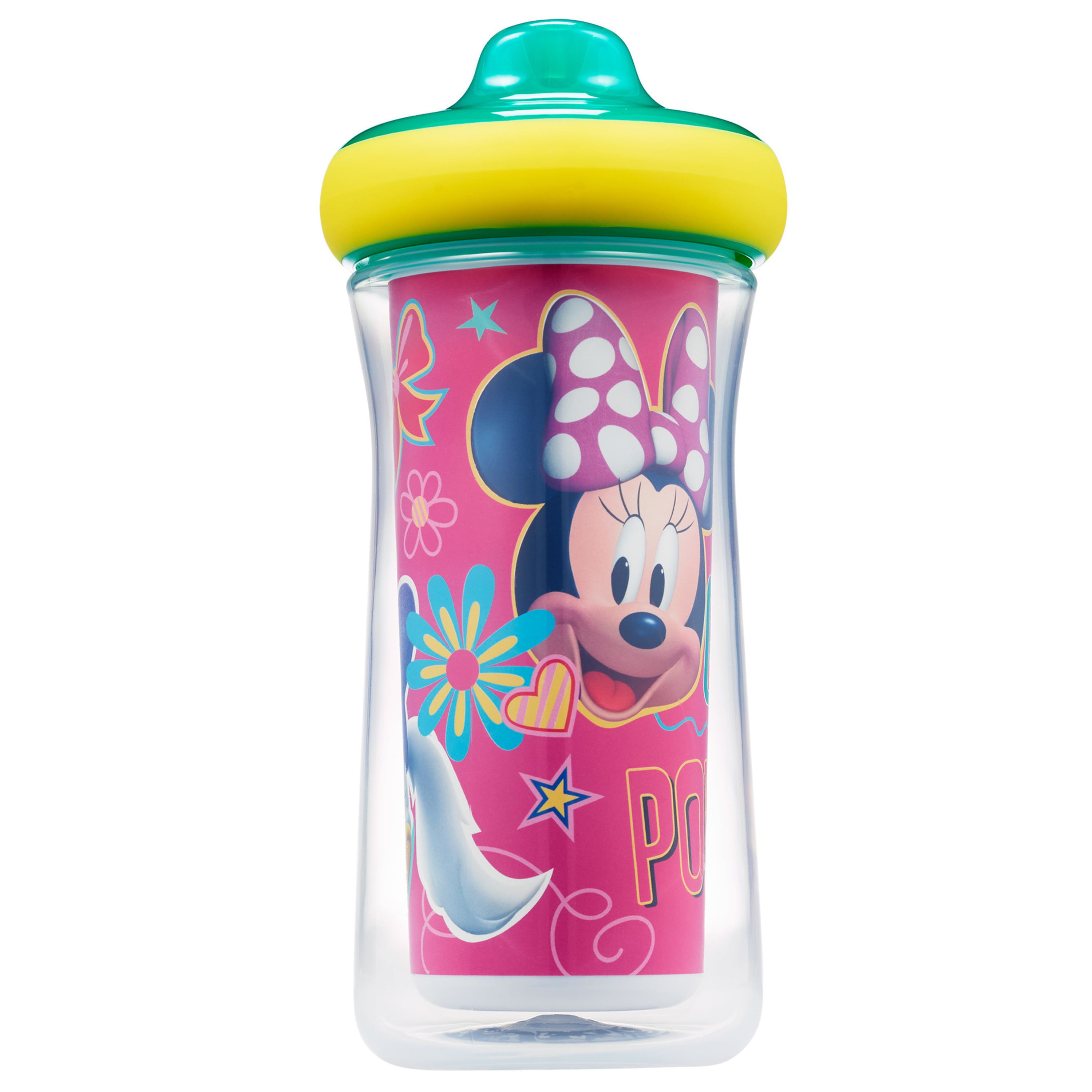 Disney Minnie Mouse Insulated Hard Spout Sippy Cups With One Piece Lid, 9  Oz, 2 Pack 