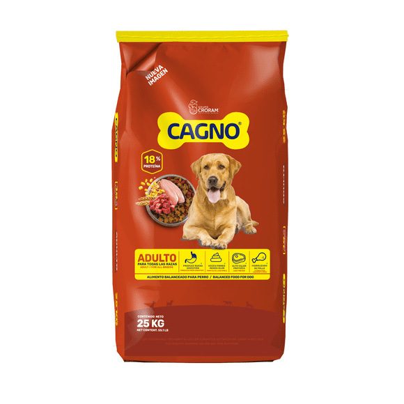 Alimento Cagno 25 Kg Para Perro Adulto Todas Las Razas