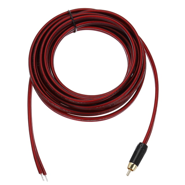 Cable RCA dorado Uxcell, 16.4 pies (5 metros) de RCA a extremo abierto de cable desnudo, cable de extensión RCA para guitarra, altavoces, equipos de audio