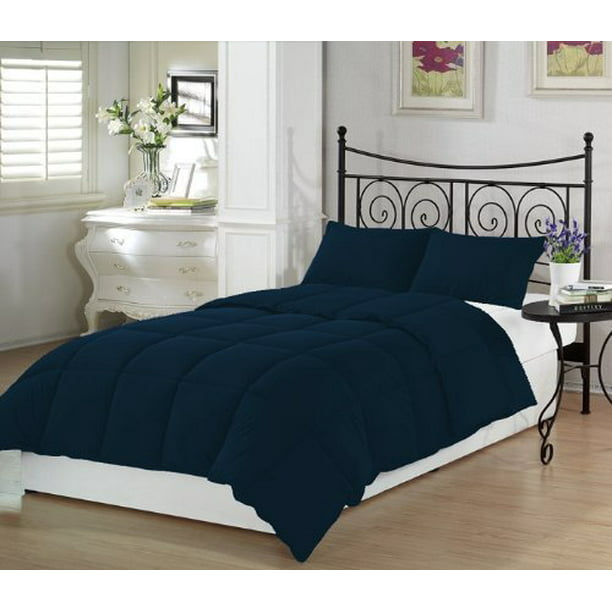 navy blue twin bed skirt
