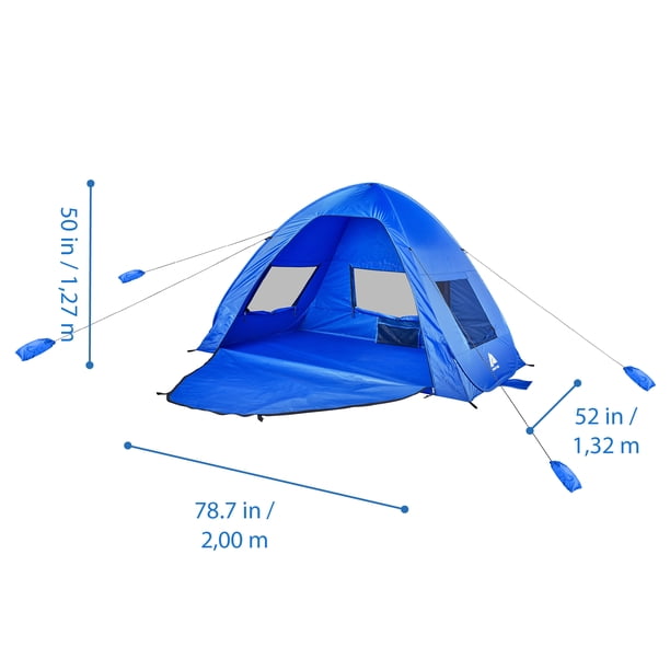 Ozark Trail Pop up Tent Shelter, Easy Set Up, 2 Person, Blue,Size