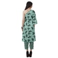 thumbnail image 4 of Moomaya Womens Printed One Shoulder Double Bell Sleeve Kurti Pant Set Ethnic Clothing Sets For Women, 4 of 7