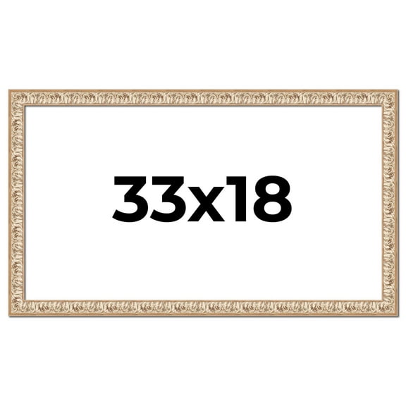 33x18 Frame White Real Wood Picture Frame Width 1.5 inches | Interior Frame Depth 0.5 inches |