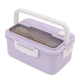 thumbnail image 3 of 1500ml Bento Lunch Box 3 Grids Leak Proof Lunch Box For Adults And Students With Utensils Suitable For Dining Out, 3 of 8