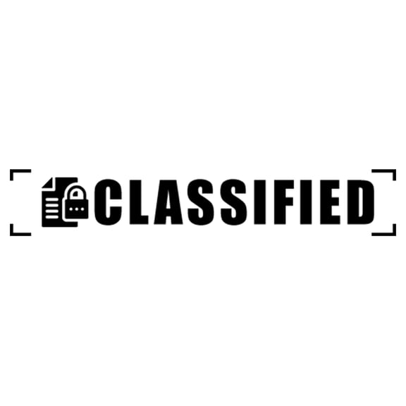 Printtoo Classified Self Inking Rubber Stamp Pre-Inked Office Stamp- Home Office Business Stationery, Black- 42 x 9 mm