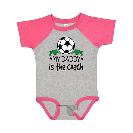 

Inktastic Soccer My Daddy is the Coach Gift Baby Boy or Baby Girl Bodysuit