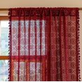 thumbnail image 2 of Cortinas YJ YANJUN de encaje burdeos, 150 x 213 cm, diseño floral victoriano, 2 of 6