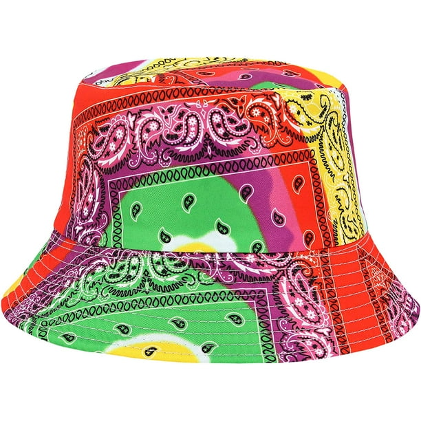 FFIY Reversible Bucket Hat Fishing Fisherman Cap Sun Hat Summer
