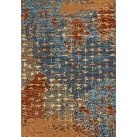 7' x 10' Polypropylene Blue or Coral Area Rug