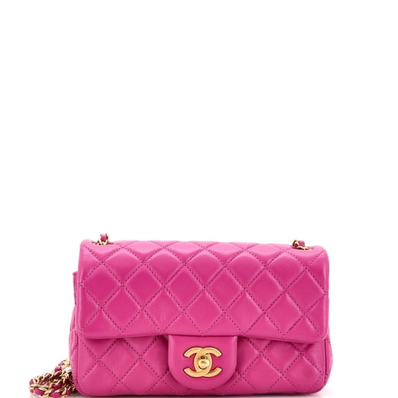 Pre-Owned Pearl Crush Flap Bag Quilted Lambskin Mini By Rebag