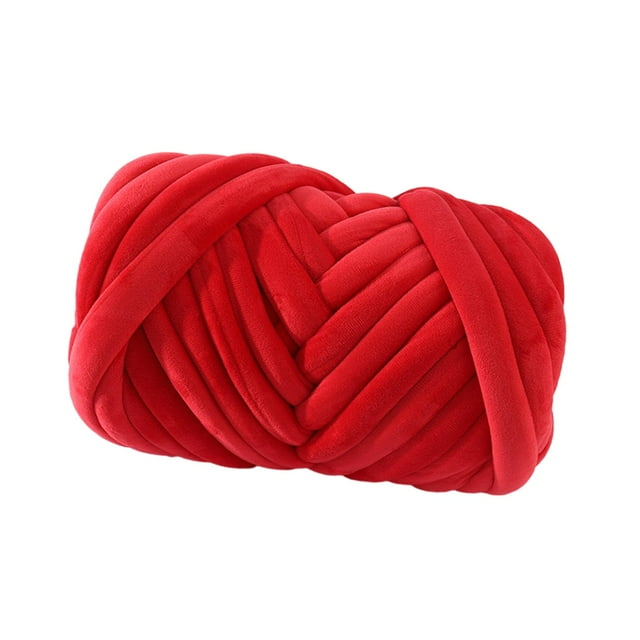 Hilo grueso, hilo voluminoso, longitud de 43,74 yardas, hilo de punto para brazo, hilo Tubular Jumbo para cestas, bufanda, alfombra, almohada, macramé Rojo Macarena Hilo grueso