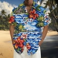 thumbnail image 2 of YUHAOTIN Male Mens Beach Clothes Big and Tall Mens Shirt Casual Loose Short Sleeved Beach Shirt Mens Short Sleeve Shirts with Pocket Mens Hawaii Shirts Short Sleeve Cotton Blend, 2 of 4