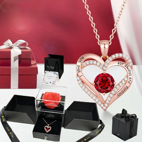 Sdmnsg-T Preserved Real Rose with I love you Birthday Necklace 100 Languages, Gifts for Girlfriend, Women, Mom, Wife, Gifts Idea on Christmas, Valentine's Day, Mother's Day, Birthday, Anniversary