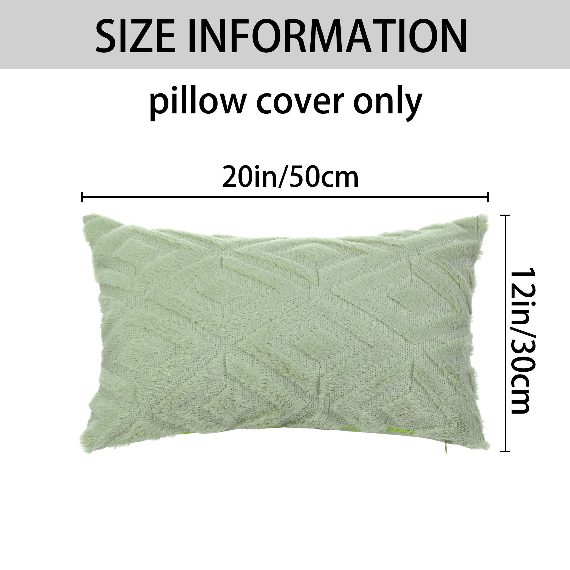 Unique Bargains Shaggy Plush Throw Pillow Covers Couch Pillow Covers (2 Count) Green-1 12" x 20"