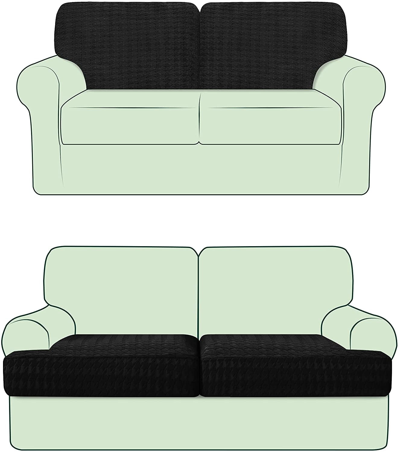 CHUN YI Stretch Houndstooth Couch Cushion Cover Sofa Backrest Cushion