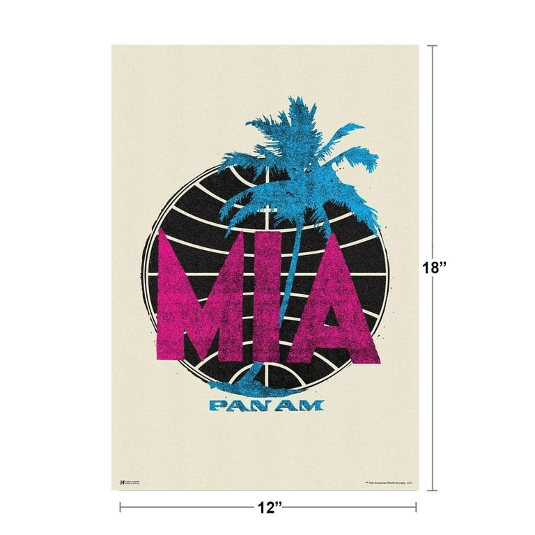 Miami Tropical Palm Tree Illustration Vice Color Sunset Wall