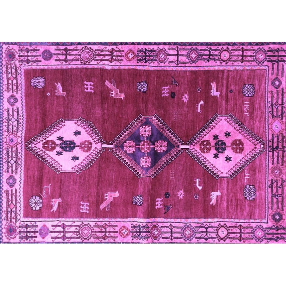 Ahgly Company Indoor Rectangle Persian Purple Traditional Area Rugs, 5' x 8'