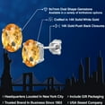 thumbnail image 2 of Gem Stone King 14K White Gold Yellow Citrine Double Notch Stud Earrings for Women Men | 3.30 Cttw | Gemstone November Birthstone | Oval Checkerboard 9X7MM, 2 of 6