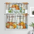 thumbnail image 2 of Fall Kitchen Curtains, Thanksgiving Fall Window Curtains Tier and Valance Set Fall Decorations for Home, Autumn Kitchen Valances Rod Pocket Fall Decor, 54" x 18" Valance, 27" x 36" Tier, 3 Panel Set, 2 of 6