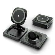 Wireless Charger for iPhone 17 16 15 14 13 12, Charging Station for Airpods 4 3 2, Watch Charger for iWatch Series, 3 in 1 Charging Pad