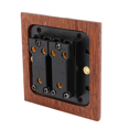 thumbnail image 3 of 5X 86 Type Solid Wood Panel Switch Wall Light Retro Brass Toggle Switch Wood Grain Electrical Switch Socket 2- Switch, 3 of 8