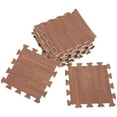 thumbnail image 6 of 10-Piece EVA Puzzle Floor Mat Set, Anti-Footprint Wood Grain Exercise Flooring Home Gym, Living Room, Play Area Brown, 6 of 7