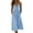 Blue v neck boho dress a1, variant on Women Summer V Neck Sleeveless Button Down Boho Midi Dresses Flowy A-Line Casual Holiday Beach Party Sundresses, Black M