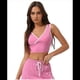 thumbnail image 1 of Top Deportivo Corto para Mujer, Cuello en V, Sin Mangas, con Relleno, para Entrenamiento, Yoga, Color Rosa Polvo, Talla M, 1 of 8