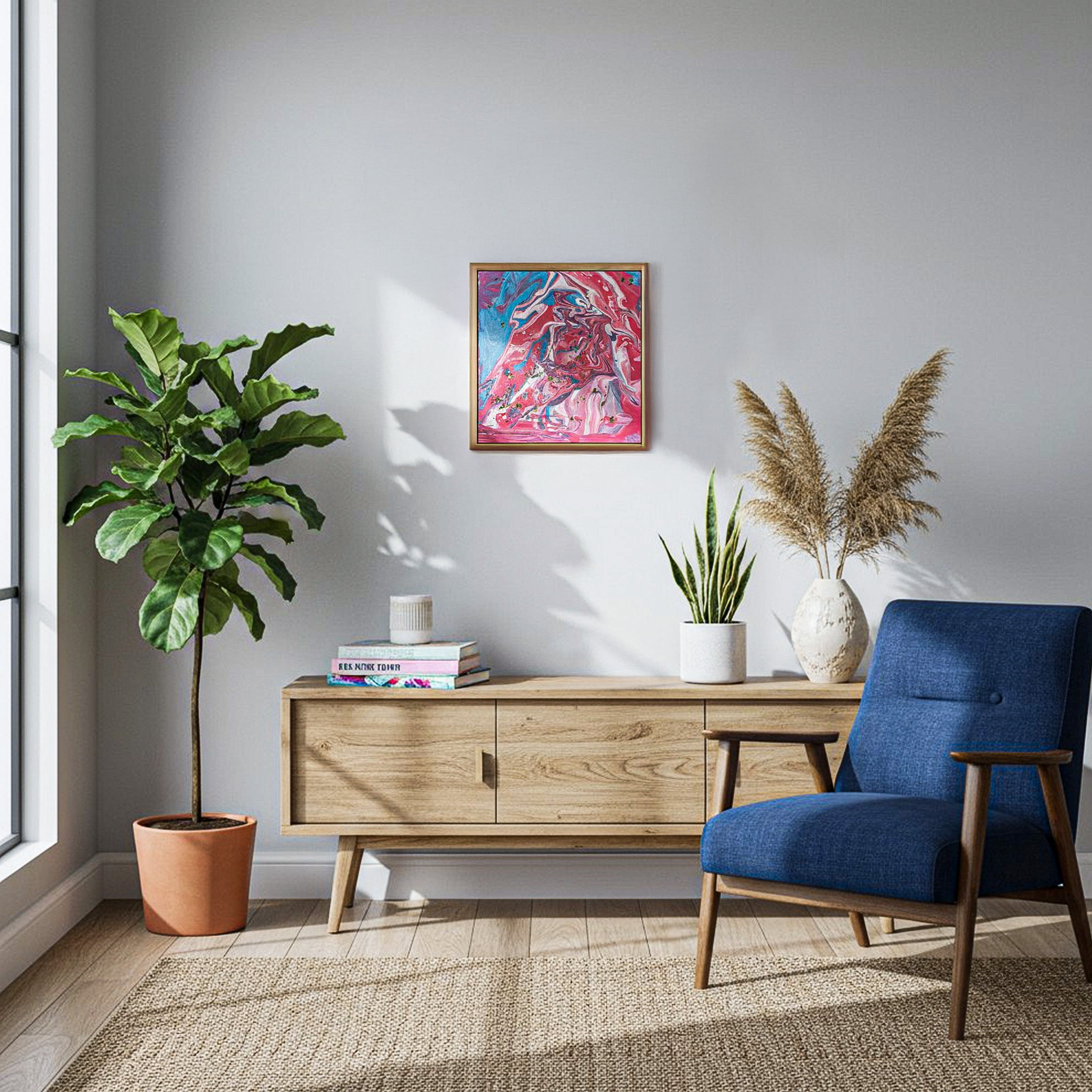 Unique Creativ Art Pre‑Mixed Pouring Paint Set, 51‑Piece, 12×12 in Canvases