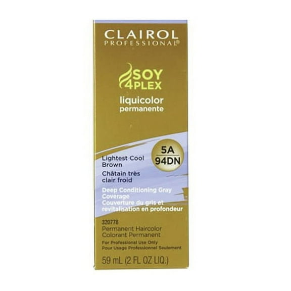 Clairol Professional Soy4plex 5A/94DN Lightest Cool Brown Permanent Hair Color, 2 Oz