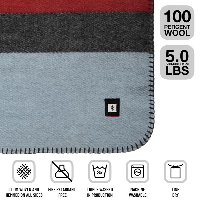 EKTOS 100% Woolen Blankets, 66 x 90, Pure Wool Blankets, Warm Camping  Blanket (Blue Grass Striped, Twin Size) - Walmart.com