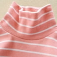 thumbnail image 4 of Girls Turtleneck Long Sleeve Bottoming Shirt Boys Stripe Thermal Tops Kids Winter Undershirt Turtleneck Fleece Baselayer, 4 of 5
