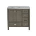 thumbnail image 4 of Horizon 36" Bathroom Vanity with Weathered Gray Cabinet and Engineered Carrara Top, 4 of 5