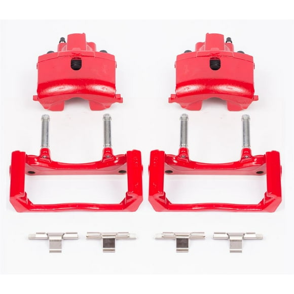 Power Stop Brake Caliper S4836 Performance; Without Brake Pads; Powder Coated; Red; Aluminum; With Two Caliper/Bleeder Screw/Mounting Hardware/Pins